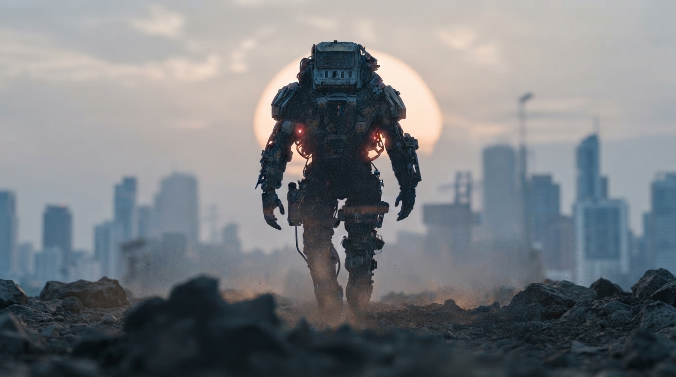 Editorial illustration for Faraday Future's $89,000 Humanoid Robot Takes a Stroll in Brooklyn Bridge Park