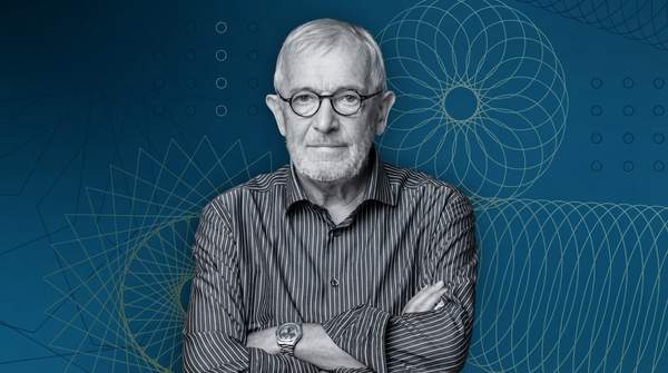 Editorial illustration for Francis Halzen Wins Nobel Prize for Turning Antarctic Ice into a Cosmic Telescope