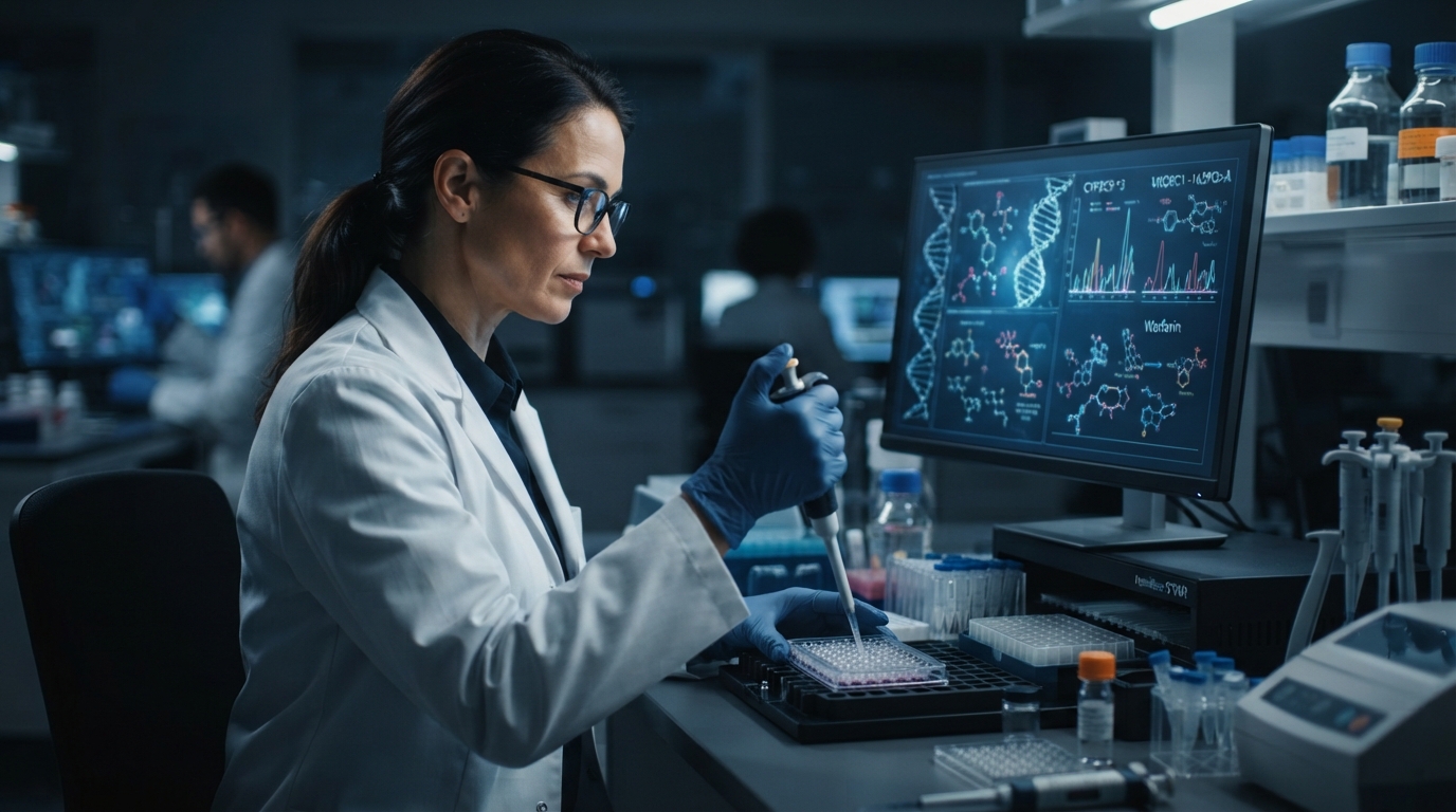 Editorial illustration for How Genes Shape Drug Response: Metabolism, Targets, and the Warfarin Example
